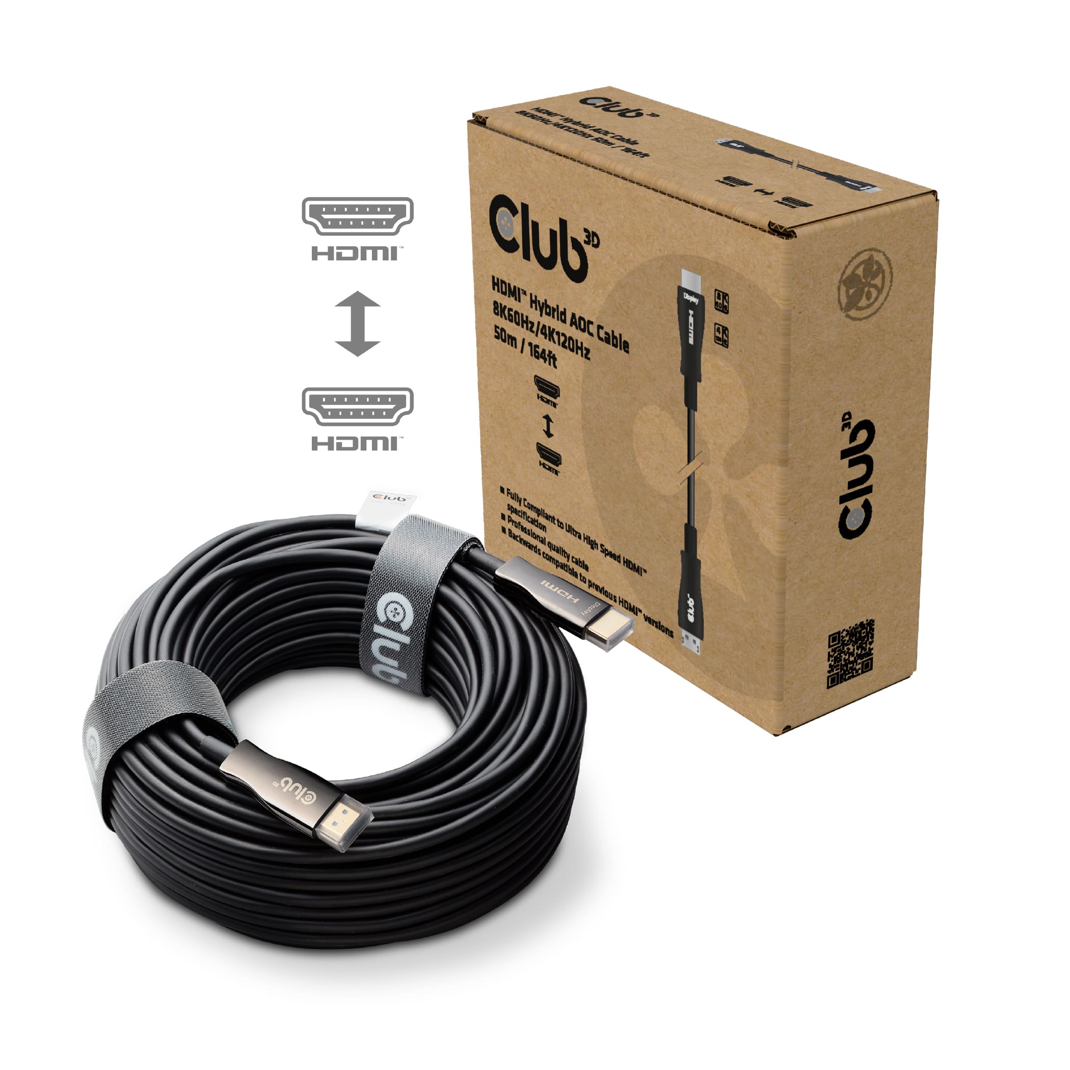 CLUB3D HDMI 50 METER Hybrid AOC Cable 8K60Hz/4K120Hz - Afbeelding 5