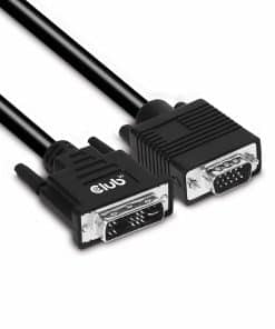 CLUB3D DVI-A TO VGA CABLE M/M 3m/ 9.8ft 28 AWG Zwart
