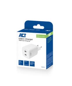 ACT USB-C-lader 100W met 2 poorten, Power Delivery 3.2, PPS, AVS, Quick Charge en GaNFast - Afbeelding 2