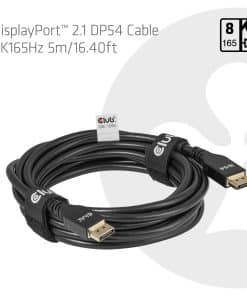 CLUB3D DisplayPort 2.1 DP54-kabel 8K 165 Hz 5 m / 16,40 ft - Afbeelding 2