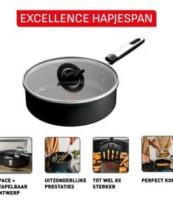 Tefal Excellence Hapjespan 24 cm + deksel - inductie