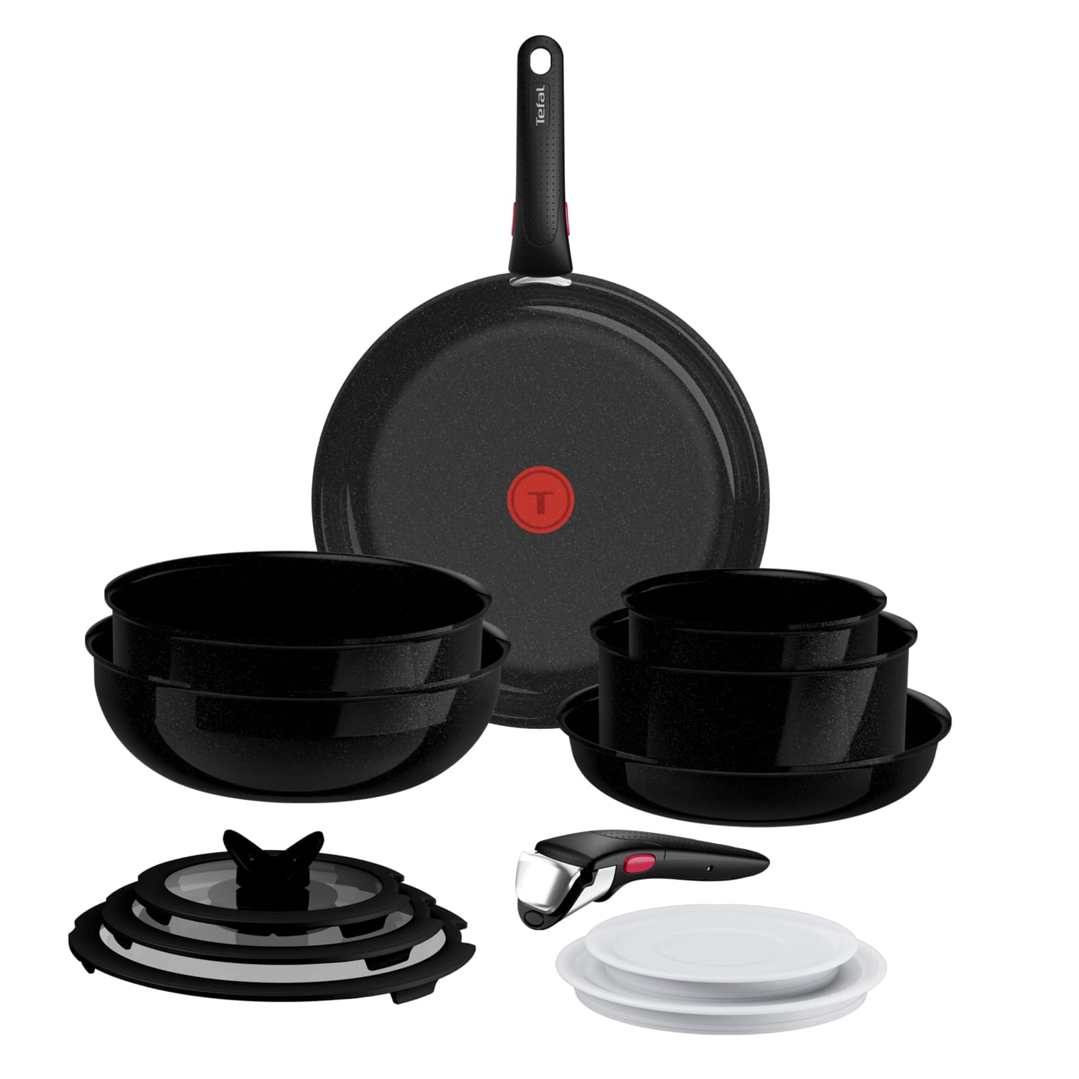 Tefal Ingenio Excellence Ceram keramische 13-delige pannenset - stapelbaar - Fusion Core - inductie