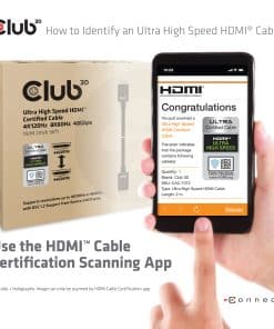 CLUB3D Ultra High Speed HDMI2.1 gecertificeerde kabel 4K120Hz, 144Hz 48Gbps M/V 1.5M - Afbeelding 6