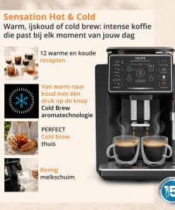 Krups Sensation Hot & Cold EA9138 volautomatische koffiemachine - 12 recepten - Stoompijpje - Afbeelding 4