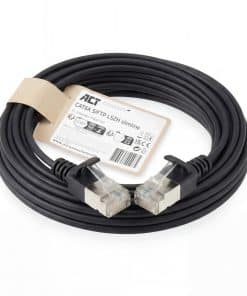 ACT Zwarte 2 meter LSZH S/FTP CAT6A slimline patchkabel snagless met RJ45 connectoren - Afbeelding 2