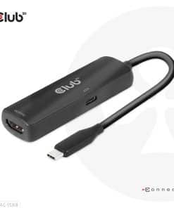 CLUB3D USB Gen2 Type-C to HDMI 8K60Hz or 4K120Hz HDR10+ with DSC1.2 with Power Delivery 3.0 Active Adapter M/F - Afbeelding 3