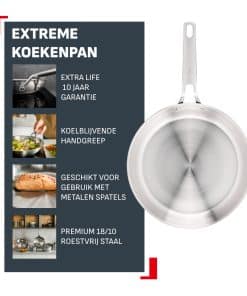 Tefal Extreme koekenpan zonder coating 28 cm - inductie - Afbeelding 2