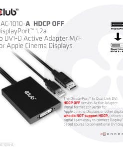 CLUB3D DisplayPort to Dual Link DVI-D HDCP OFF version Active Adapter M/F for Apple Cinema Displays - Afbeelding 2