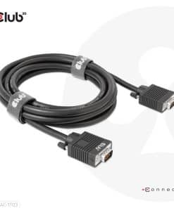 CLUB3D VGA Cable Bidirectional M/M 3m/9.84ft 28AWG - Afbeelding 6