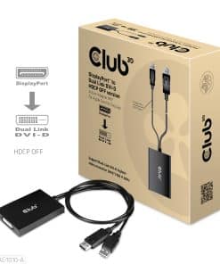 CLUB3D DisplayPort to Dual Link DVI-D HDCP OFF version Active Adapter M/F for Apple Cinema Displays