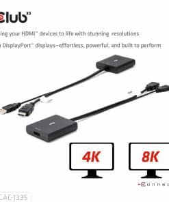 CLUB3D HDMI + Micro USB to DisplayPort 4K120Hz or 8K30Hz M/F Active Adapter - Afbeelding 6
