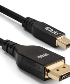 CLUB3D Mini DisplayPort to DisplayPort Bi-Directional VESA DP80 Certified Cable M/M 1m/3.28ft