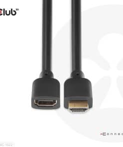 CLUB3D Ultra High Speed HDMI Extension Cable 4K120Hz 8K60Hz 48Gbps M/F 1 m / 3.28 ft 30AWG - Afbeelding 7