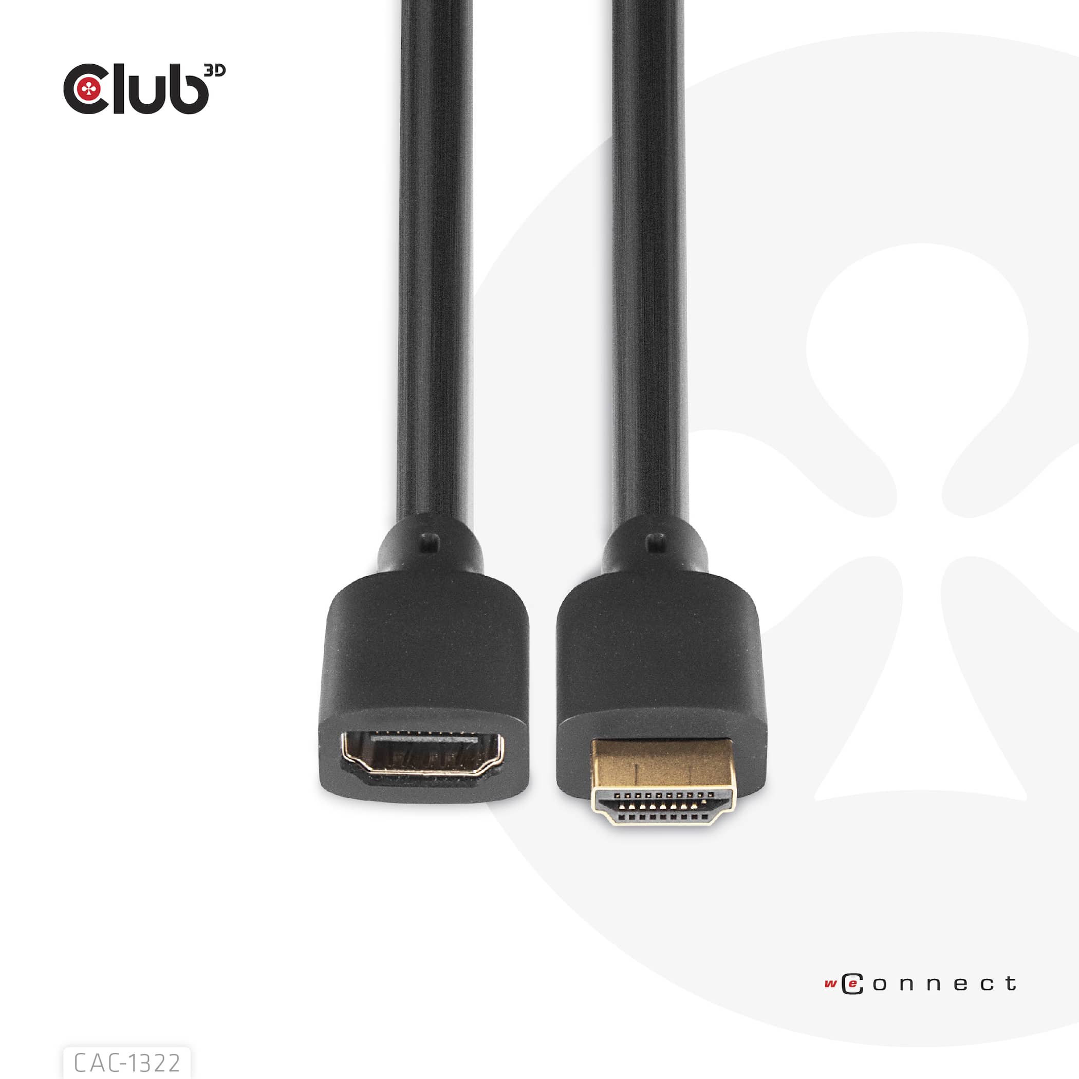 CLUB3D Ultra High Speed HDMI Extension Cable 4K120Hz 8K60Hz 48Gbps M/F 1 m / 3.28 ft 30AWG - Afbeelding 7