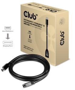 CLUB3D Mini DisplayPort to DisplayPort1.4 Extensie Cable 8K60Hz DSC1.2 HBR3 HDR M/F 1m - Afbeelding 3