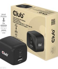 CLUB3D Travel Charger PPS 65Watt GAN technology, Triple port (2x USB Type-C + USB Type-A) Power Delivery(PD) 3.0 Support - Afbeelding 6
