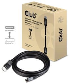 CLUB3D DisplayPort 1.4 Extension Cable 8K60Hz DSC 1.2 HBR3 HDR Bidirectional M/F 3m/9.84ft