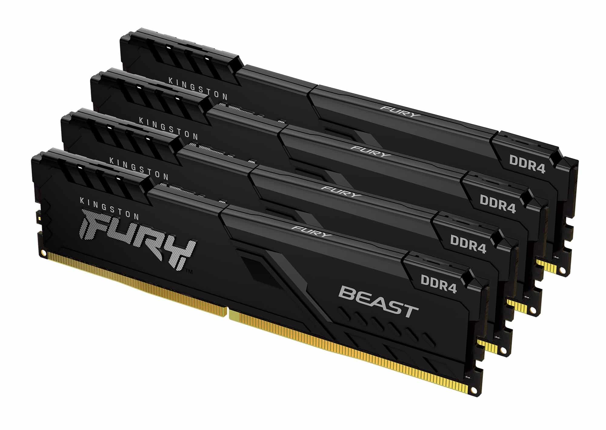 Kingston Technology FURY Beast 128GB 3200MT/s DDR4 CL16 DIMM (Kit van 4) Black