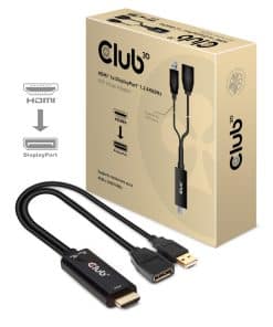 CLUB3D CAC-1331 video kabel adapter 0,25 m HDMI DisplayPort Zwart