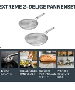Tefal Extreme koekenpannenset zonder coating 24/28 cm - inductie - Afbeelding 2