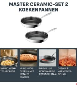 Tefal Master Ceramic keramische koekenpannen set 24/28 cm - inductie - Afbeelding 2