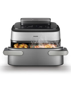 Philips 5000 series NA565/02 Megabasket met Stoomfunctie – Enkele mand of Dubbele Mand - SteamClean – 9,5L – Tot 8 Personen – Inclusief Tang