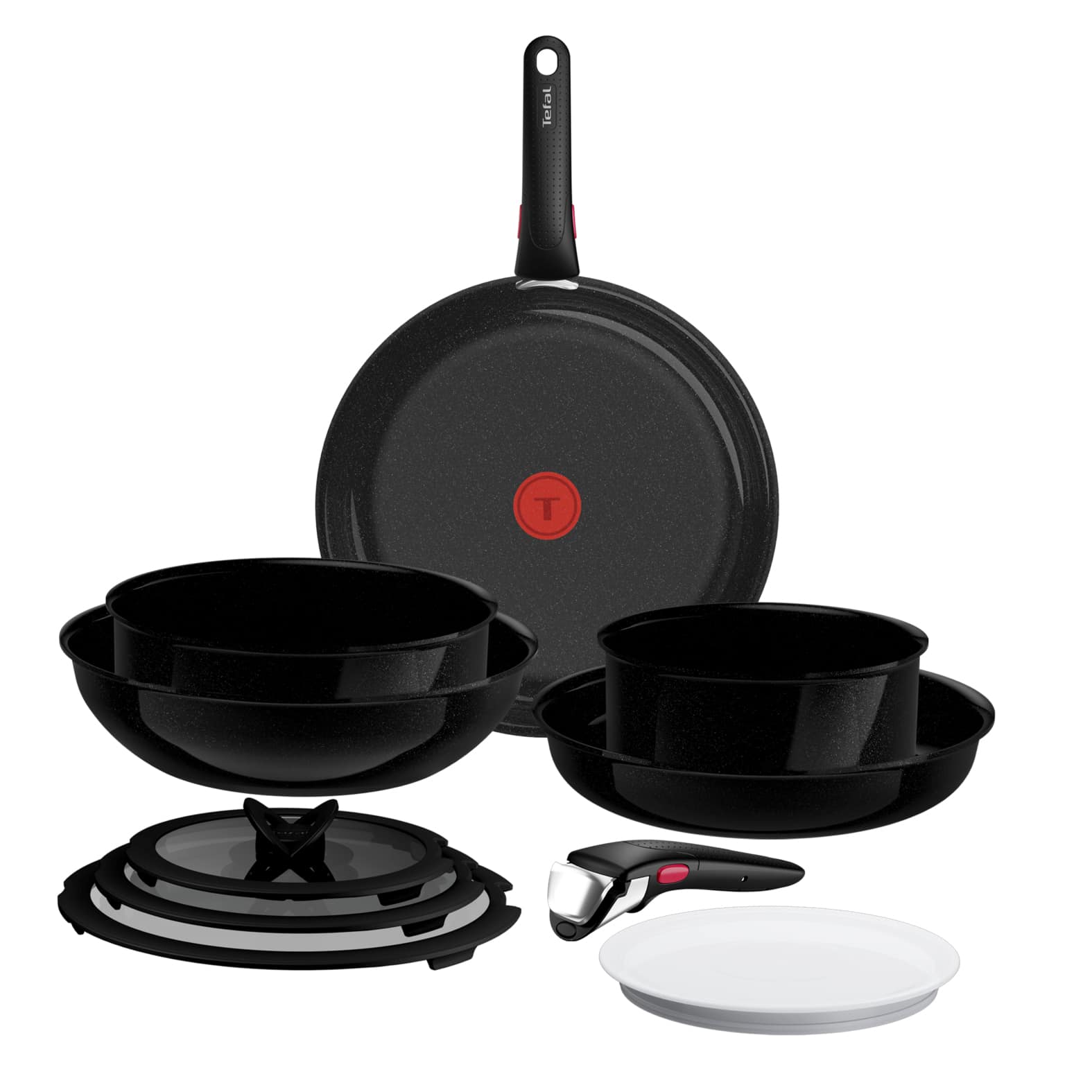 Tefal Ingenio Excellence Ceram keramische 11-delige pannenset - stapelbaar - Fusion Core - inductie