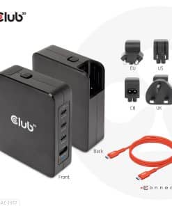 CLUB3D Internationale reislader 140 W GaN-technologie, vier poorten USB Type-A (1x) en -C (3x), PPS + Power Delivery (PD) 3.1-ondersteuning - Afbeelding 7