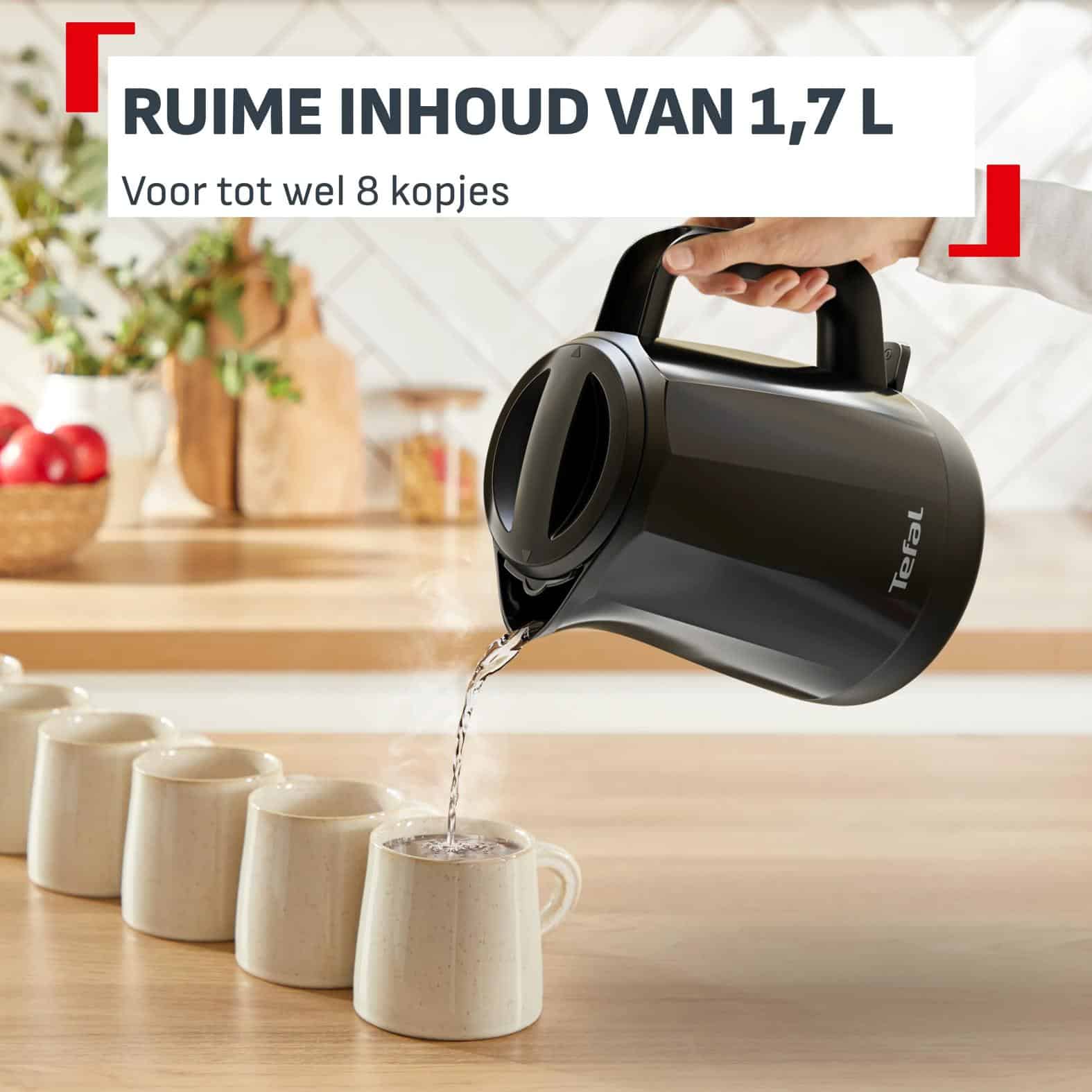 Tefal Express KO1E08 waterkoker 1,7L - snel kokend - 2400 W - automatische uitschakeling KO1E08E0 - Afbeelding 5