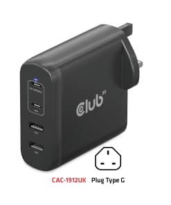 CLUB3D Travel Charger 100W GaN technology, Four port USB Type-A(2x) and -C(2x), Power Delivery(PD) 3.0 Support - Afbeelding 5
