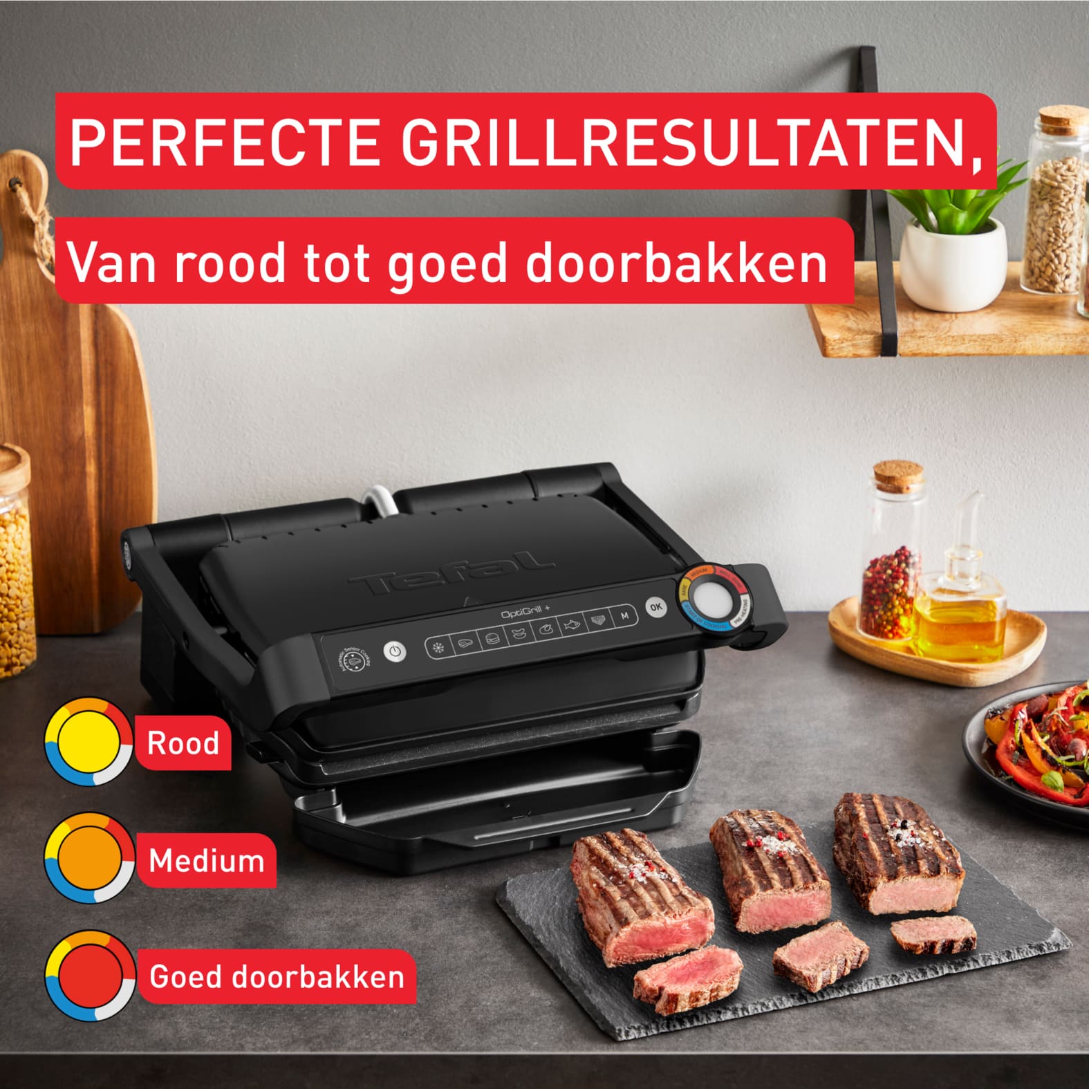 Tefal OptiGrill + OptiGrill+ GC7178 intelligente contactgrill - Afbeelding 2