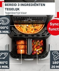 Tefal Ever Fry Trio Air fryer met 3 kookzones - Infraroodtechnologie - 12 L EY968FE0 - Afbeelding 2