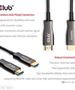 CLUB3D HDMI 50 METER Hybrid AOC Cable 8K60Hz/4K120Hz - Afbeelding 4