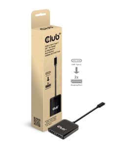 CLUB3D USB3.2 Gen2 Type-C(DP Alt-Mode) to DisplayPort Dual Monitor 4K60Hz M/F MST hub - Afbeelding 2