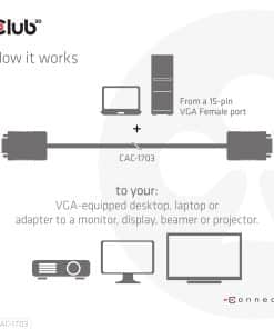 CLUB3D VGA Cable Bidirectional M/M 3m/9.84ft 28AWG - Afbeelding 5