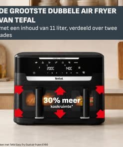 Tefal Ever Fry Dual XXL Dubbele air fryer met infraroodtechnologie - 7 programma's - 11L EY9478E0 - Afbeelding 2