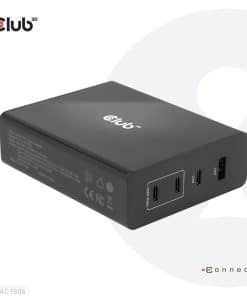 CLUB3D Travel Charger 132W GAN technology, Four port USB Type-A and -C, Power Delivery(PD) 3.0 Support - Afbeelding 2