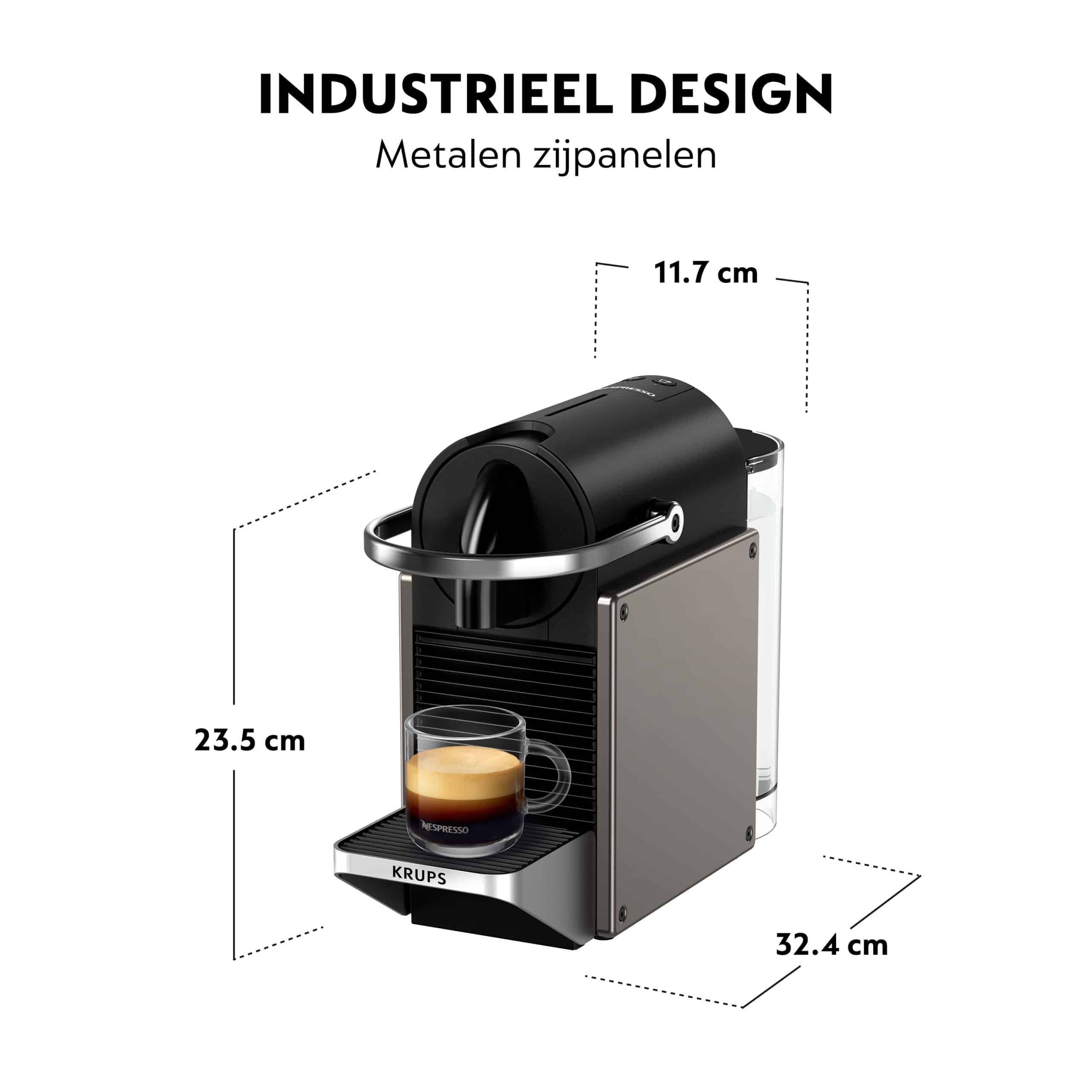 Krups Pixie XN306T koffiemachine, titan - Afbeelding 5