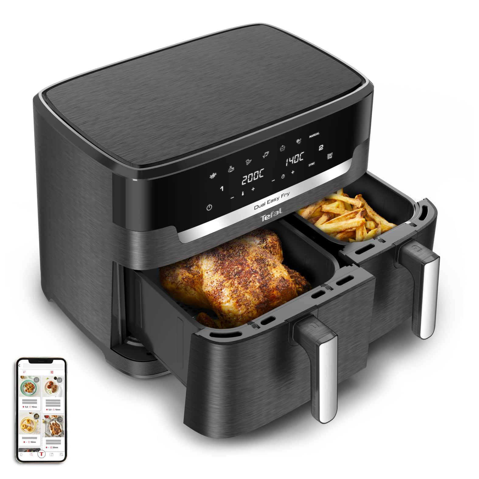 Tefal Easy Fry Dual XXL EY942H dubbele heteluchtfriteuse