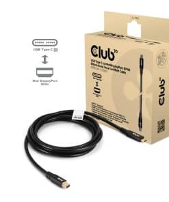 CLUB3D CAC-1561 DisplayPort kabel 2 m Mini DisplayPort USB Type-C Zwart