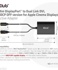 CLUB3D Mini DisplayPort to Dual Link DVI, HDCP OFF version for Apple Cinema Displays Active Adapter - Afbeelding 3